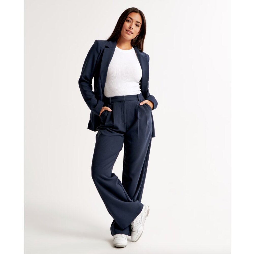 Curve Love A&F Sloane Tailored Wide Leg Pant